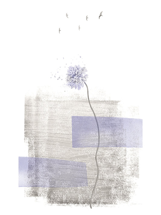 Minimalist Flower - Japandi Style Canvas Print