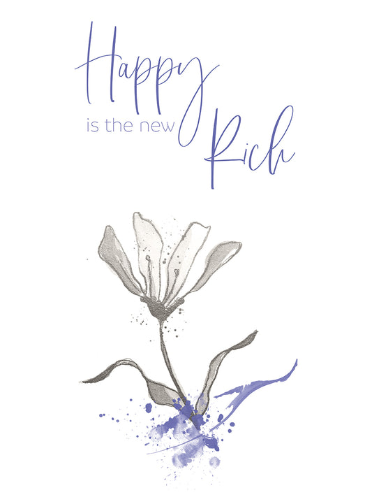 Happy is the new rich - Japandi Style Canvas Print