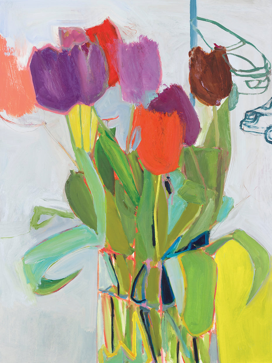 Tulips and Two Cars