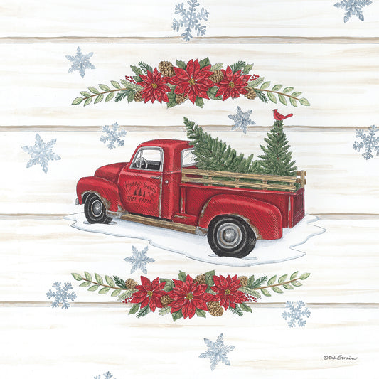 Holly Berry Tree Farms Truck Canvas Print