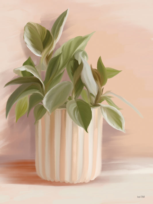 Striped Bohemian Plant I Canvas Print
