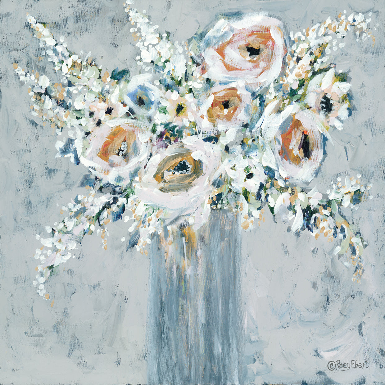 Blooms in Blue Vase