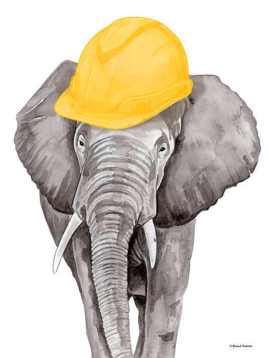 Construction Elephant Canvas Print