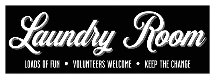 Laundry Room Sign on Black