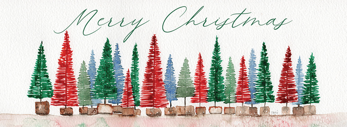 Green bottle brush merry christmas