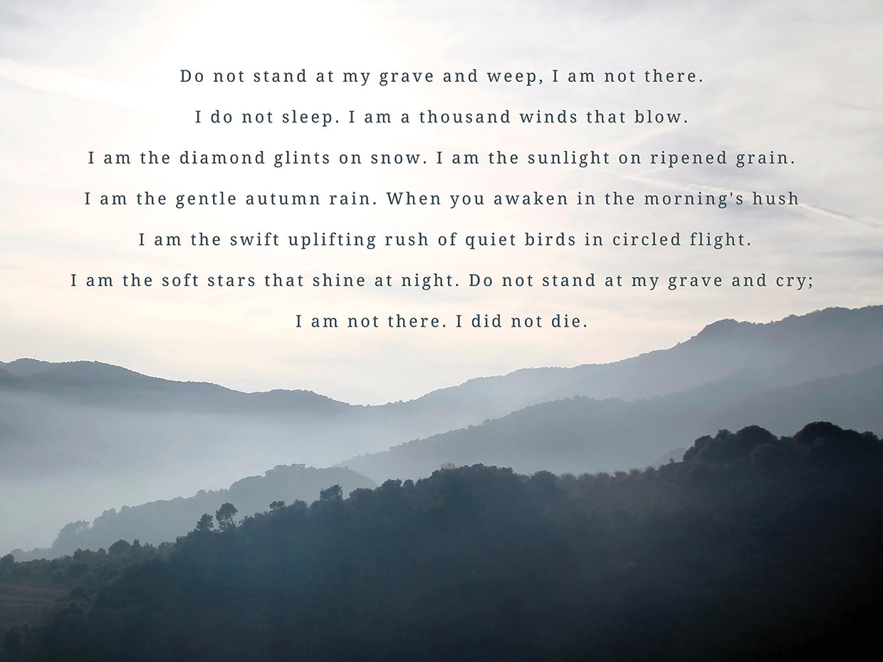 Do Not Stand At My Grave Canvas Print