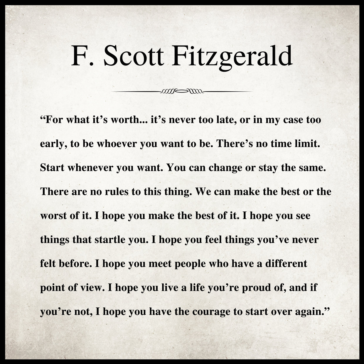 F. Scott Fitzgerald