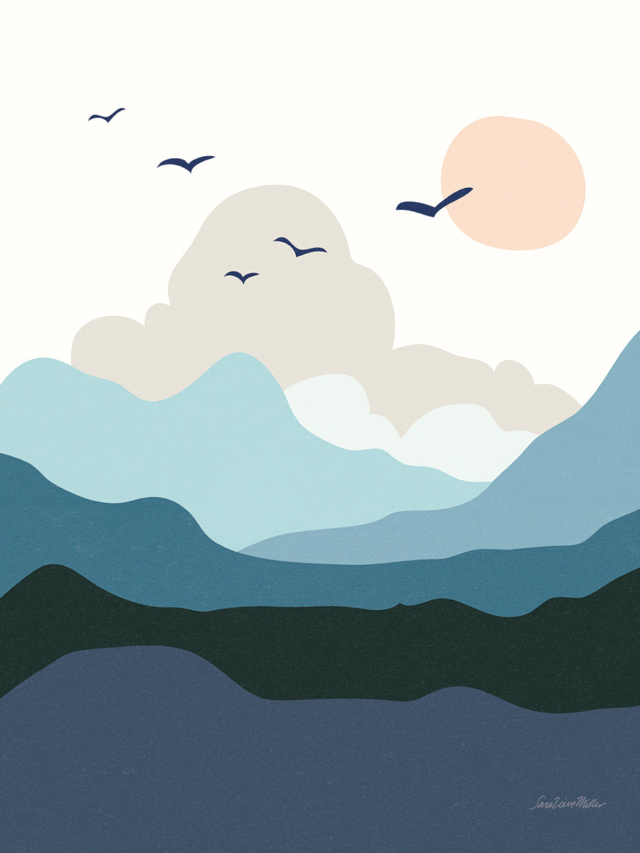 Hills and Valleys II Blue