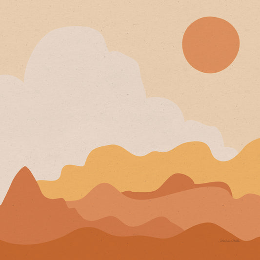 Mountainous I Orange Canvas Print