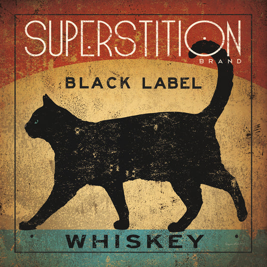 Superstition Black Label Whiskey Cat Canvas Print