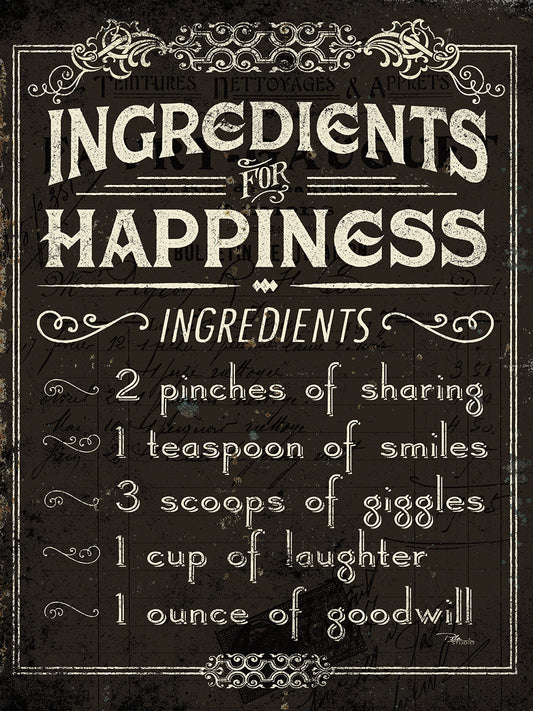 Life Recipes IV - Ingredients for Happiness Canvas Print