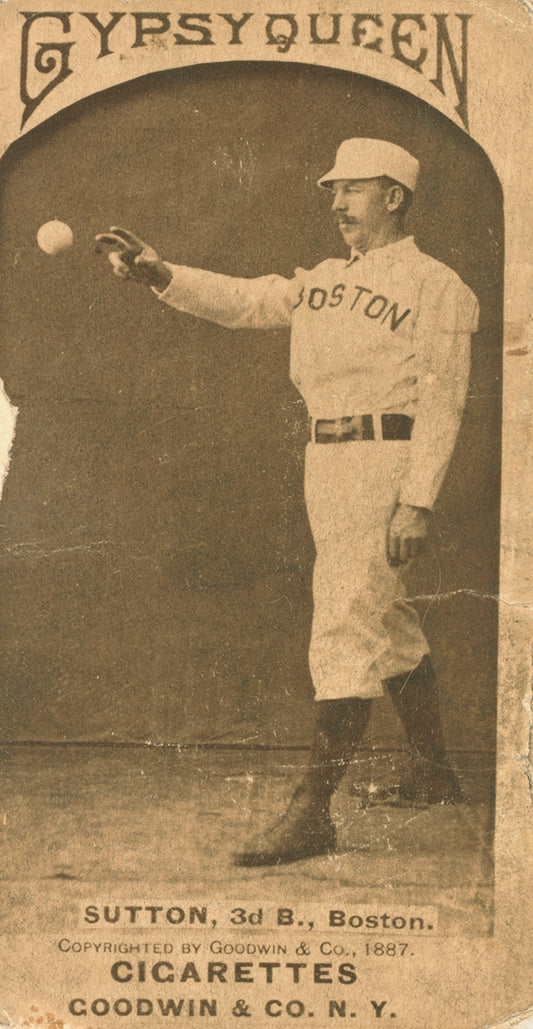 Ezra Sutton, Boston Beaneaters, baseball card portrait