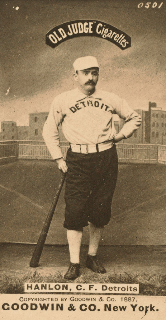 Ned Hanlon, Detroit Wolverines, baseball card portrait