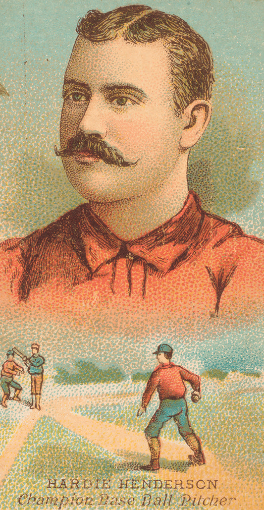 Hardie Henderson, Brooklyn Trolley-Dodgers, baseball card portrait