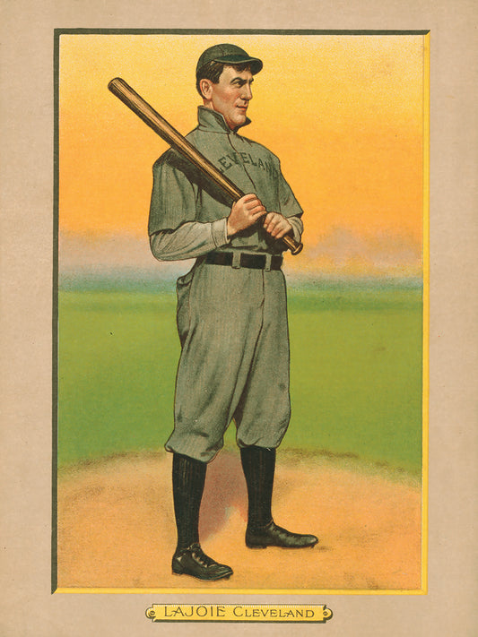 Nap Lajoie, Cleveland Naps, baseball card portrait