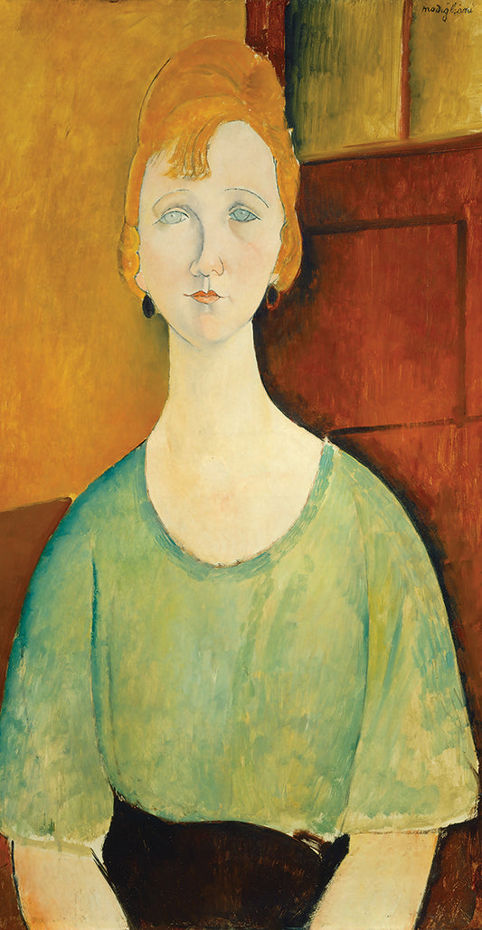Girl in a Green Blouse Canvas Print