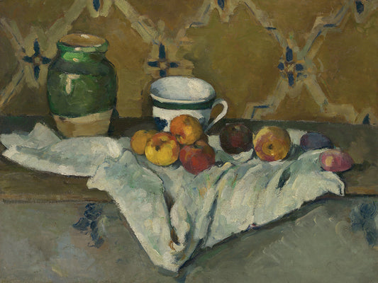 Still Life with Jar, Cup, and Apples (ca. 1877) Canvas Print