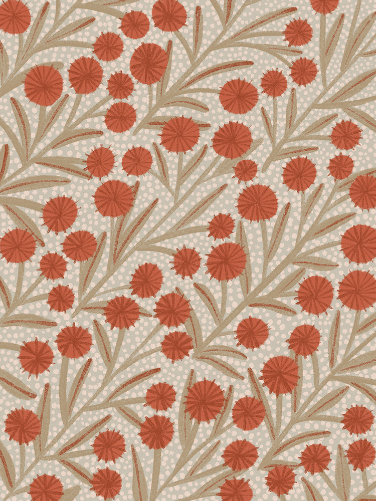 Summer Garden Red Dark Beige