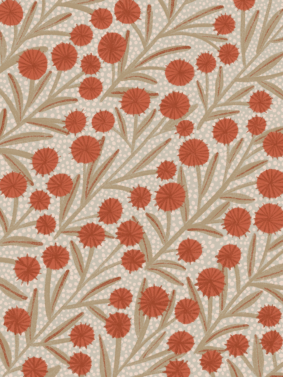 Summer Garden Red Dark Beige