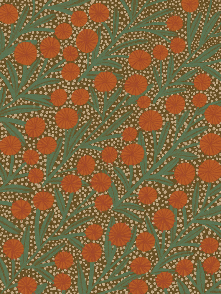 Verde y naranja Lienzo