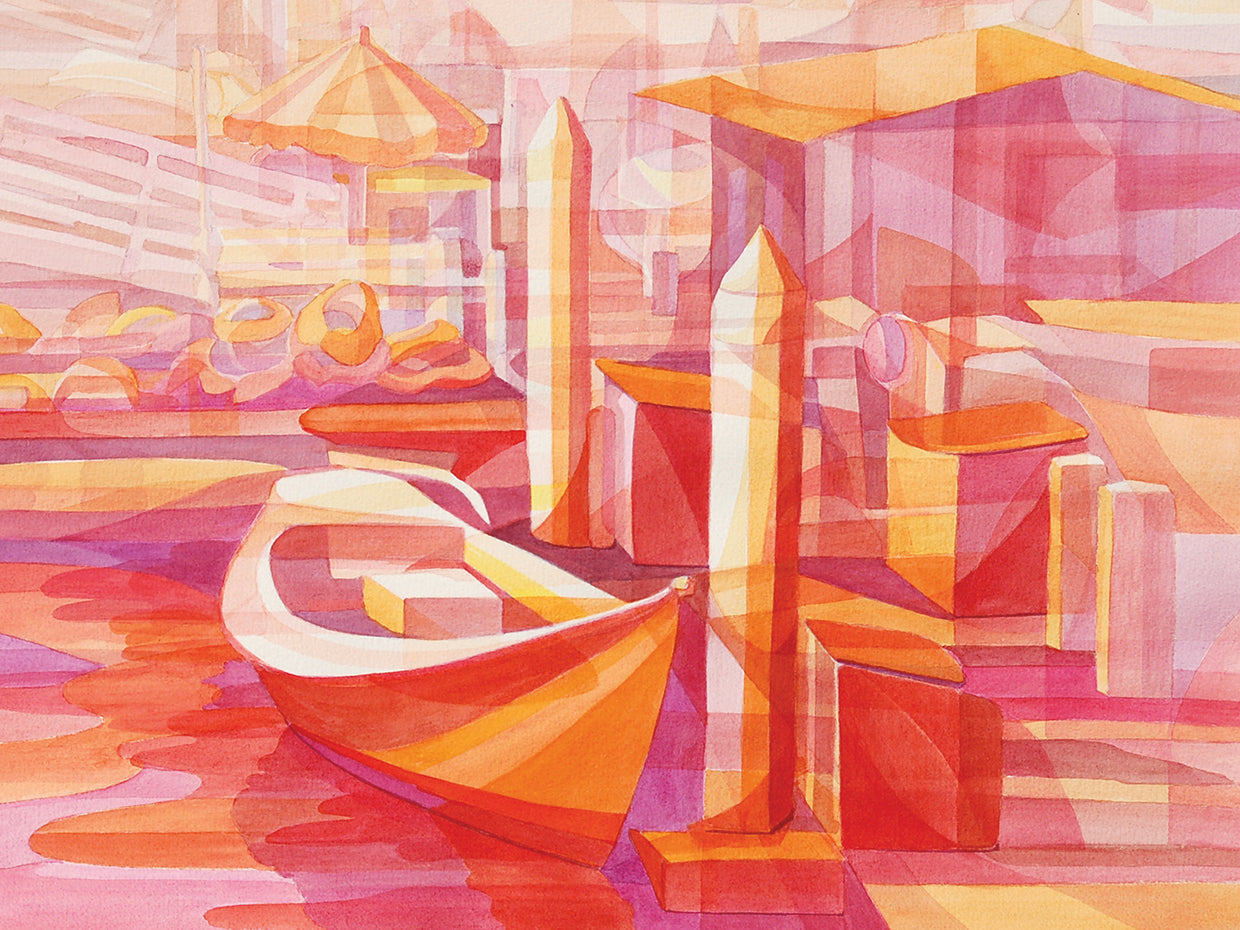 Marina In Cubism Red