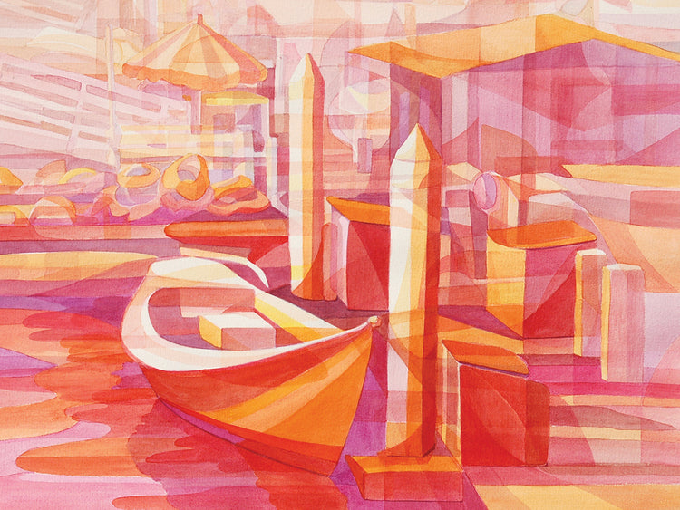 Marina In Cubism Red