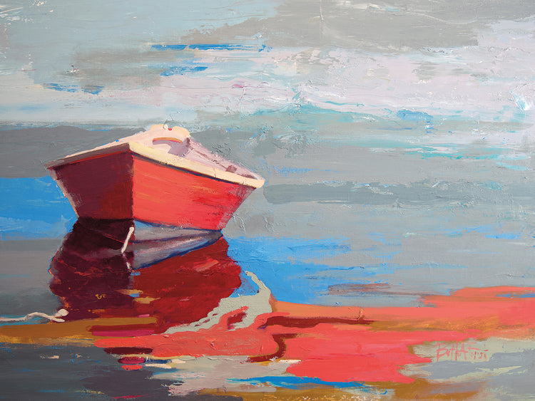 Ritmo del barco rojo Lienzo