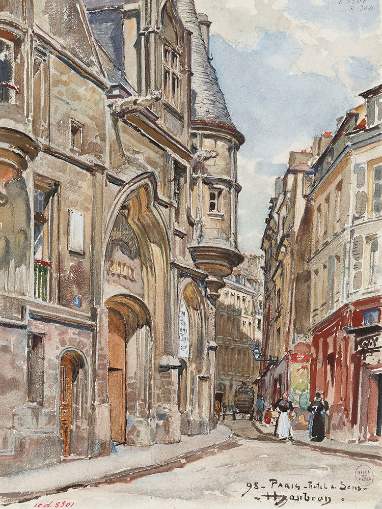 el Hôtel de Sens, 1 rue du Figuier, en 1898, distrito 4 (1898) Lienzo