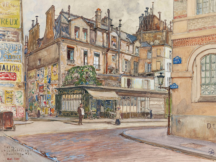 Esquina de rue Mabillon y rue Clément, en 1907. Distritos 5 y 6 (1907) Lienzo