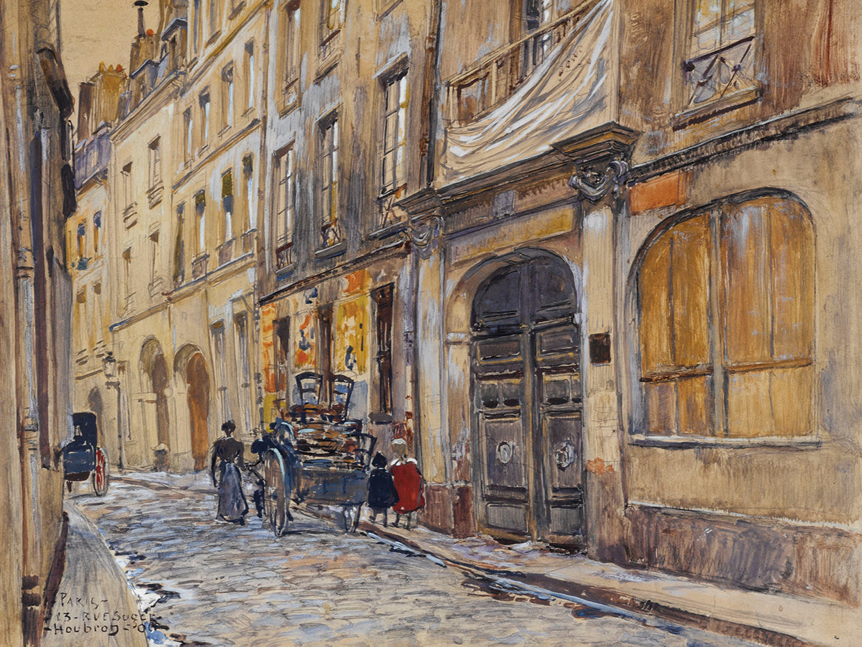 Entrada al antiguo cementerio de Saint-André, 13 rue Suger, en 1906. Distrito 6 (1906) Lienzo