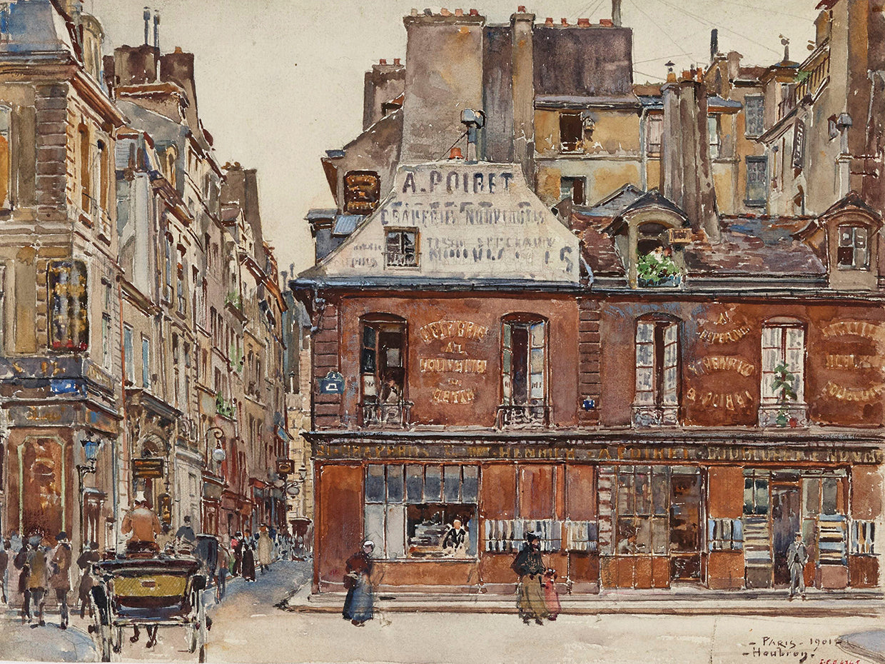 Calle Sauval, vista desde la calle Saint-Honoré, en 1901. Distrito 1 (1901) Lienzo