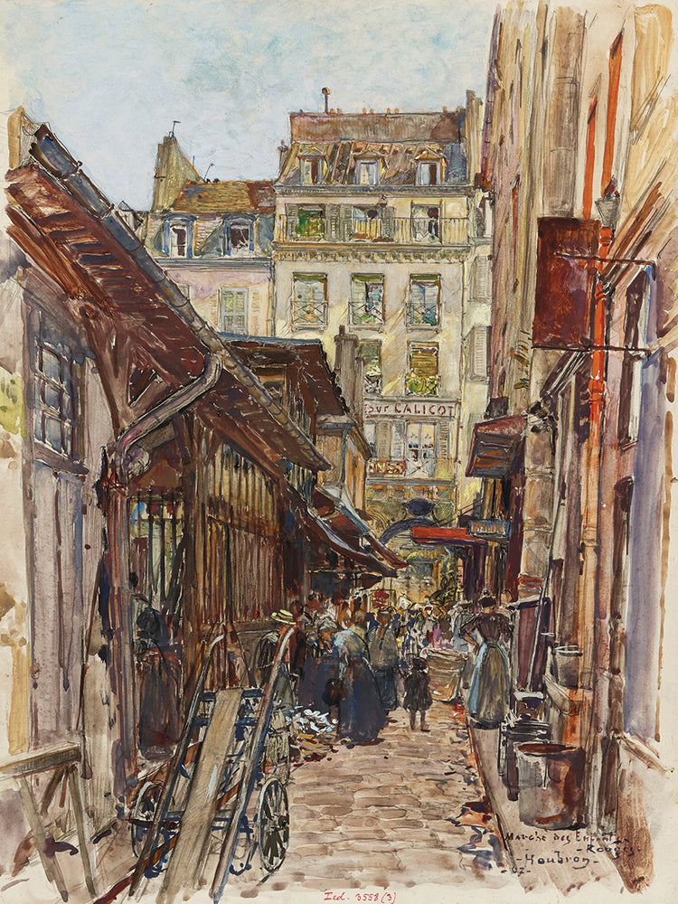 Interior del Marché des Enfants-Rouges, en 1907. 3er distrito (1907) Lienzo