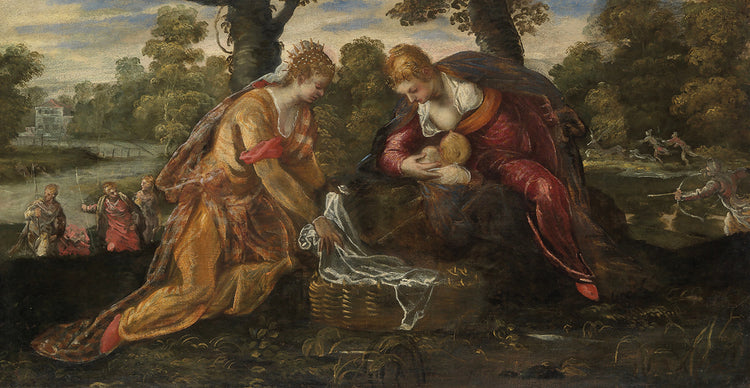 El hallazgo de Moisés (década de 1560) Lienzo