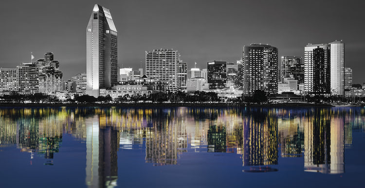Rascacielos en la noche, San Diego Lienzo