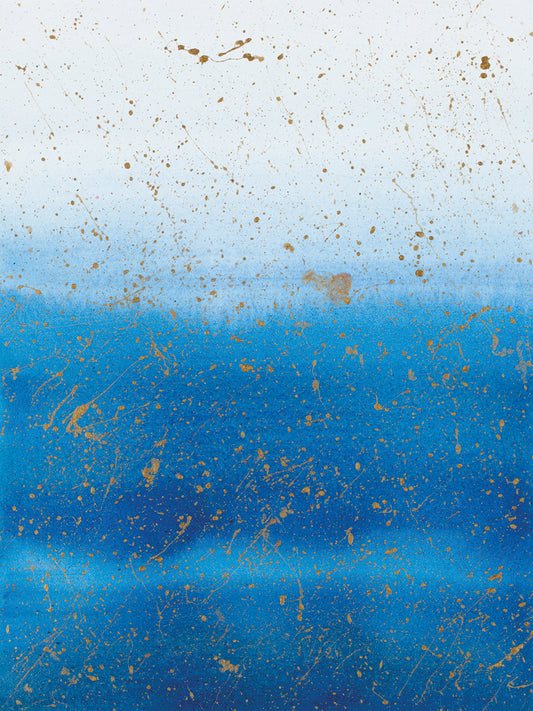 Gold Splash on Blue Canvas Print