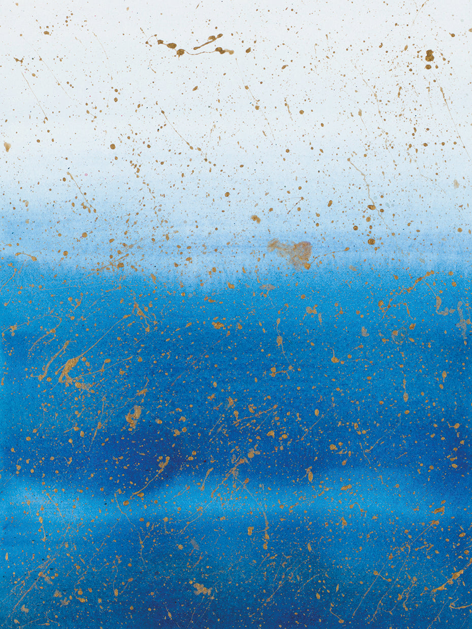 Gold Splash on Blue
