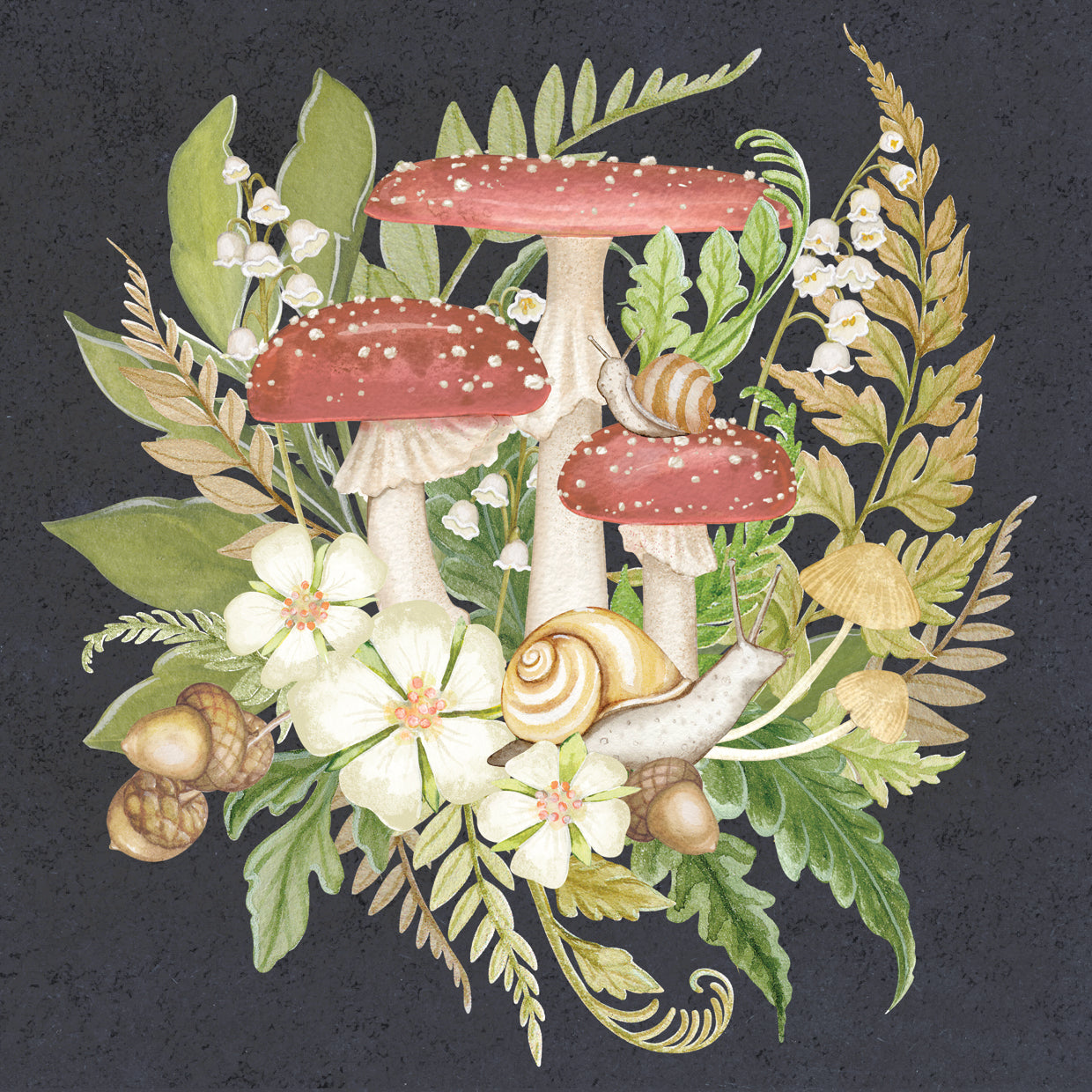 Cottage Ferns & Mushrooms 3
