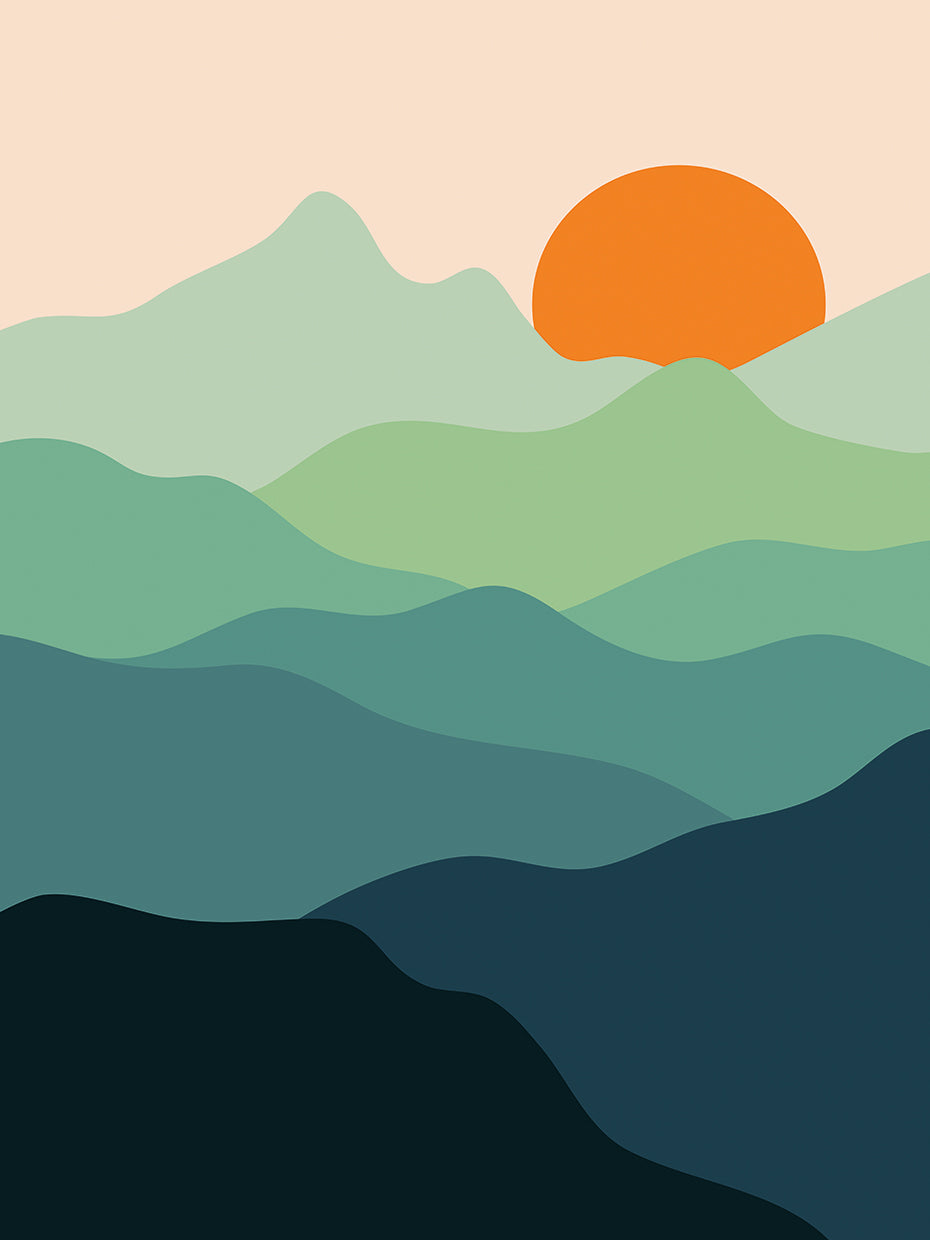 Sun, River, Mountains II