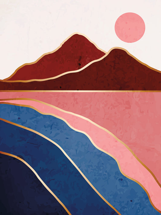 Sun, Mountains, Water II Canvas Print
