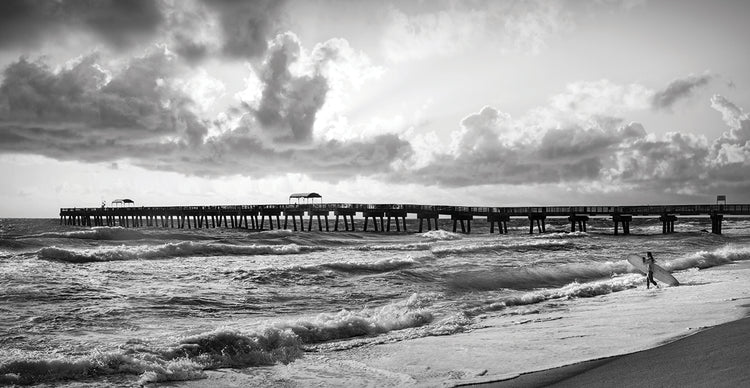 Surfer Panorama Black and White