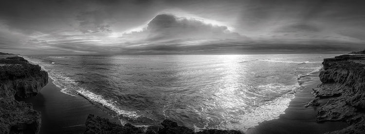 Sunrays over Coral Cove Beach Black and White