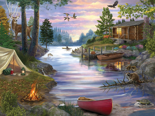 Cabin Lake Canvas Print
