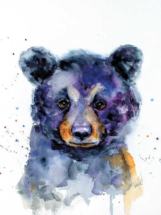 Nursery Black Bear Canvas Print