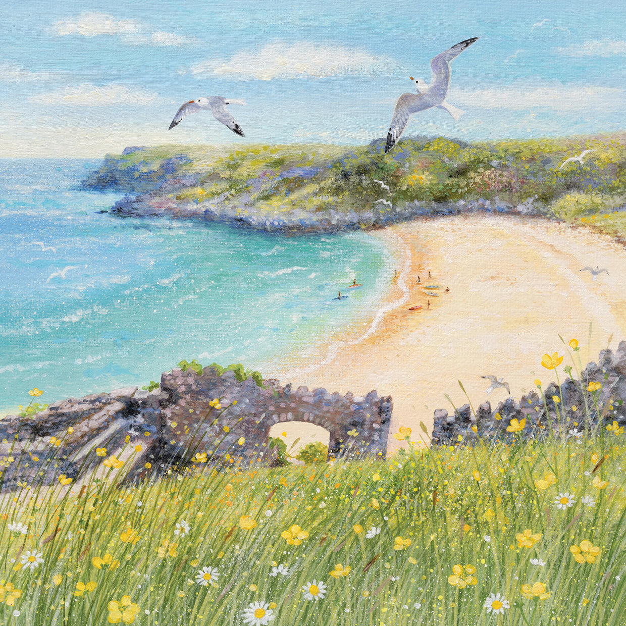 Bahía de arena Lienzo