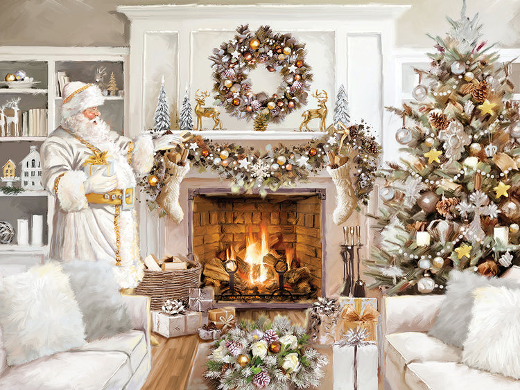 White Santa and Gold Christmas