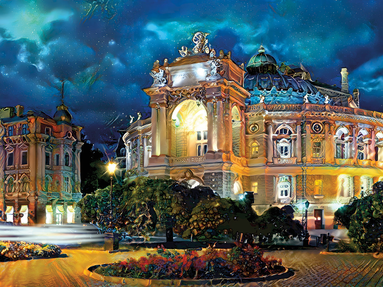 Odessa Ukraine Opera and Ballet Theater Night