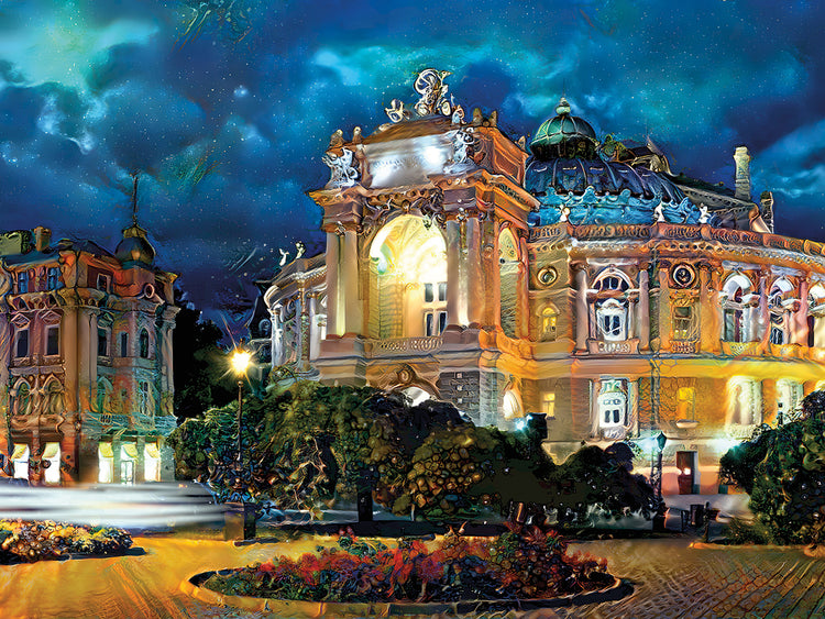 Odessa Ukraine Opera and Ballet Theater Night