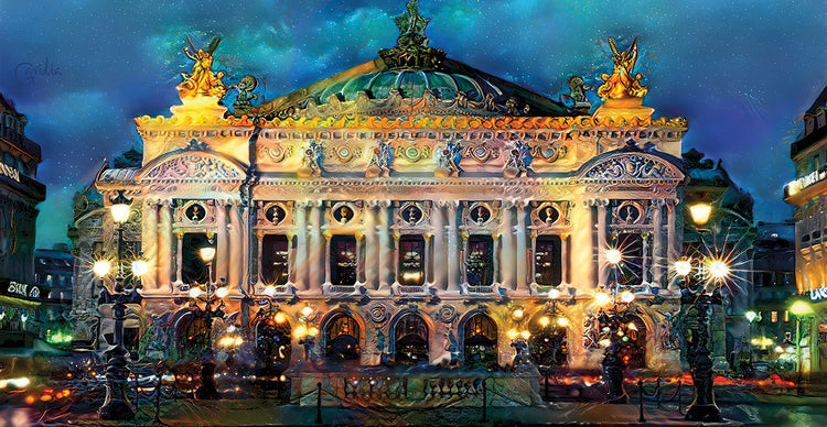 Paris France Opera Garnier Night
