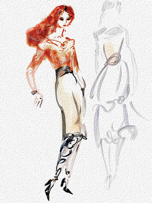 Fashion Sketch-22-11a Canvas Print