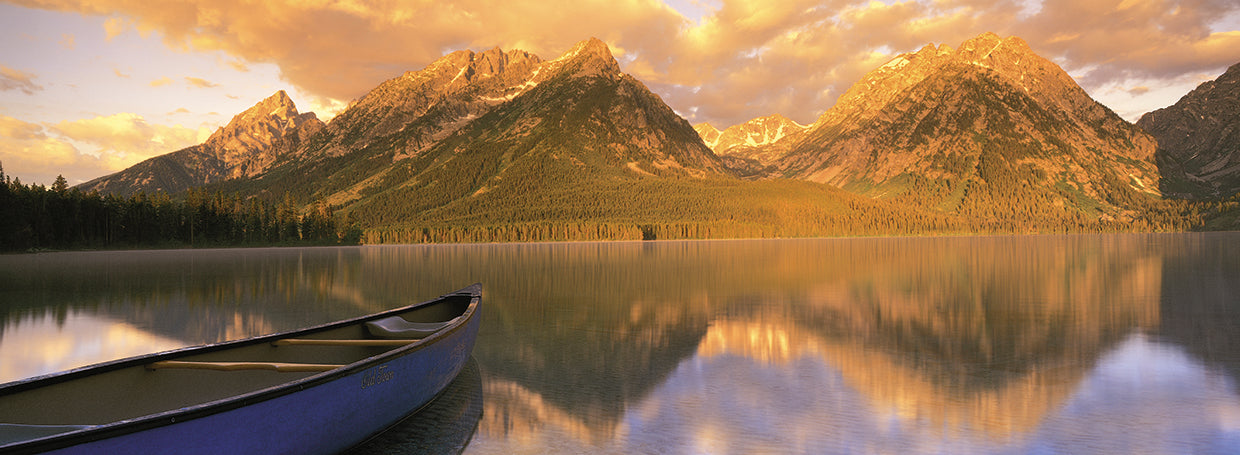 Canoa Leigh Lake Parque Nacional Grand Teton WY EE. UU. 2 Lienzo